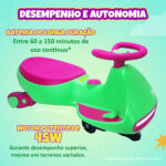 Carrinho Elétrico Grande - Cor Verde/Rosa - Imagem 10