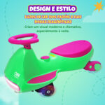 Carrinho Elétrico Grande - Cor Verde/Rosa - Imagem 9