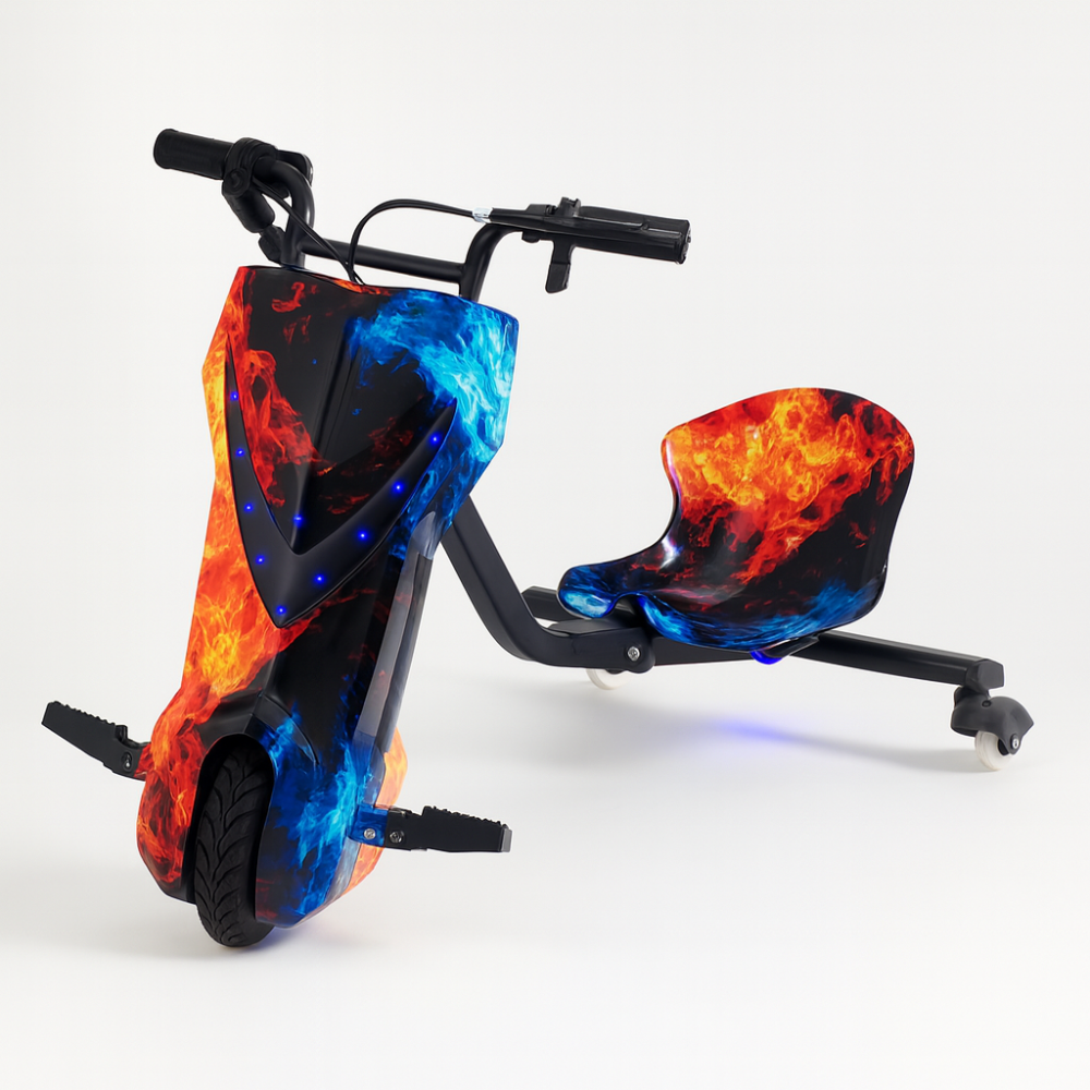 Carrinho Elétrico 8″ – Cor Água e Fogo